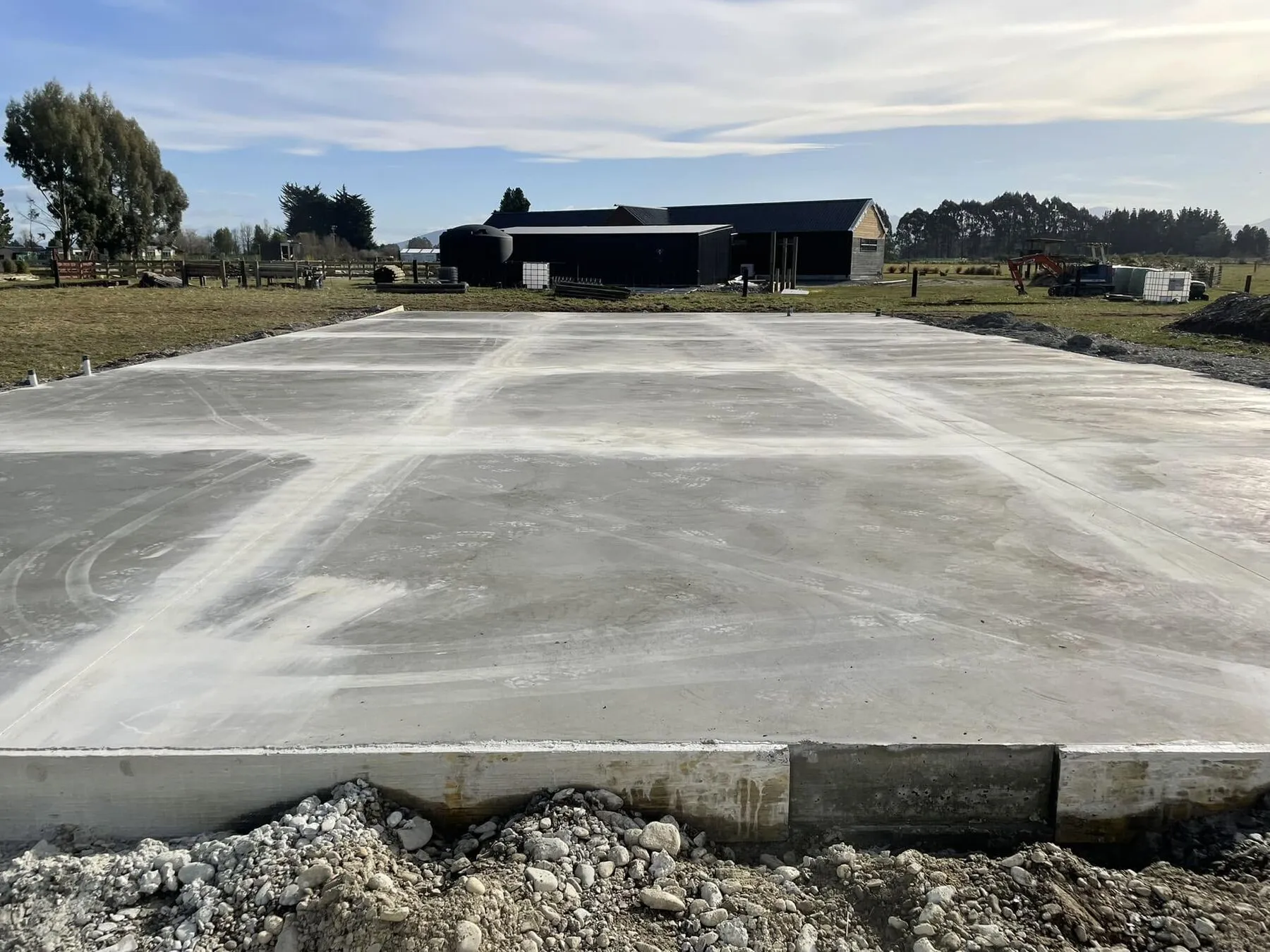 Expansion cuts run through a new shed floor at Orari, just north of Temuka in South Canterbury